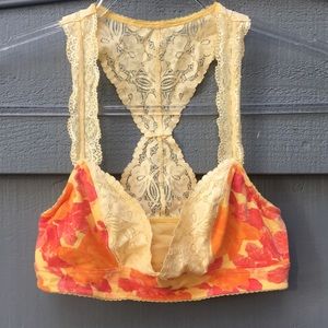 FREE PEOPLE Orange & Yellow Racerback Bralette 🌞